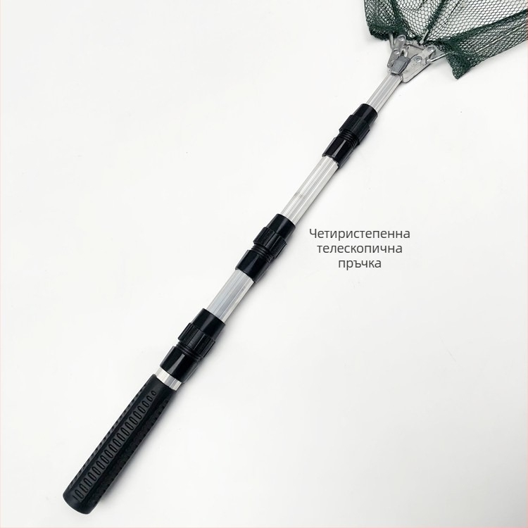 Алуминиева сплав сгъваема телескопична риболовна мрежа, Ø40 отвор, дълбочина 40, фина мрежа, товароподемност 2 кг