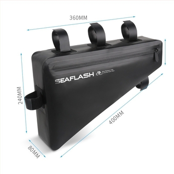 Велосипедна триъгълна чанта за напречна греда, PVC, водоустойчива, 8L, модел CB11