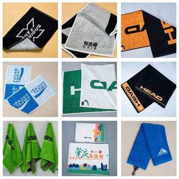 Памучна жакардова спортна кърпа, абсорбираща пот, 150 g, за фитнес, йога и бягане