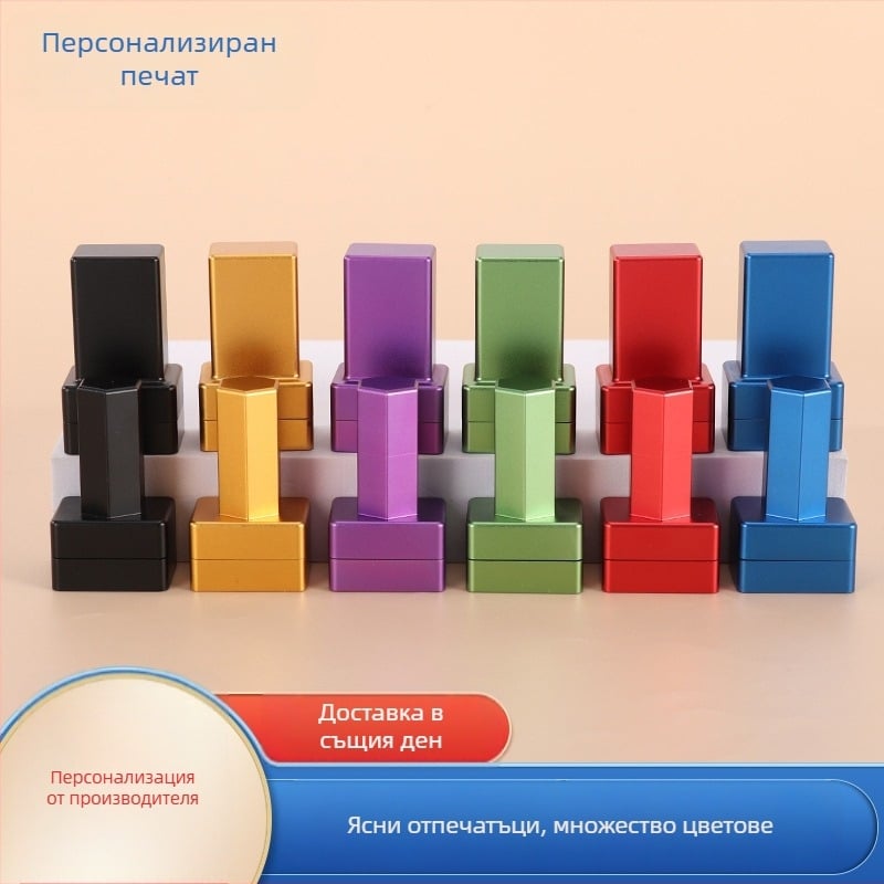 Квадратен печат за голф топки, метален корпус, фоточувствителен, размери 31×24×54 мм, модел 114856