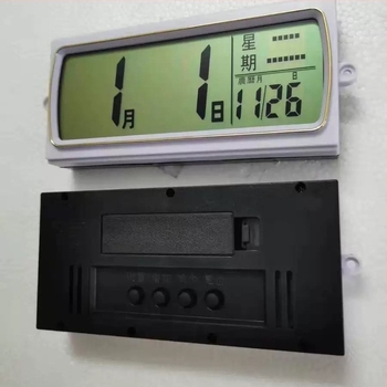 Електронен LCD дисплей за вечен календар за стенен часовник, двустранно извит дисплей, пластмасов корпус, възможност за персонализиране