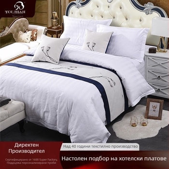 Хотелски спален комплект от полиестер-памук, флорален принт, модерен и опростен стил, марка Excellent Cotton, качество: квалифициран продукт