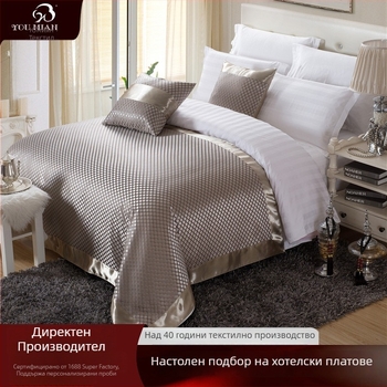 Хотелски спален комплект от полиестер-памук, флорален принт, модерен и опростен стил, марка Excellent Cotton, качество: квалифициран продукт