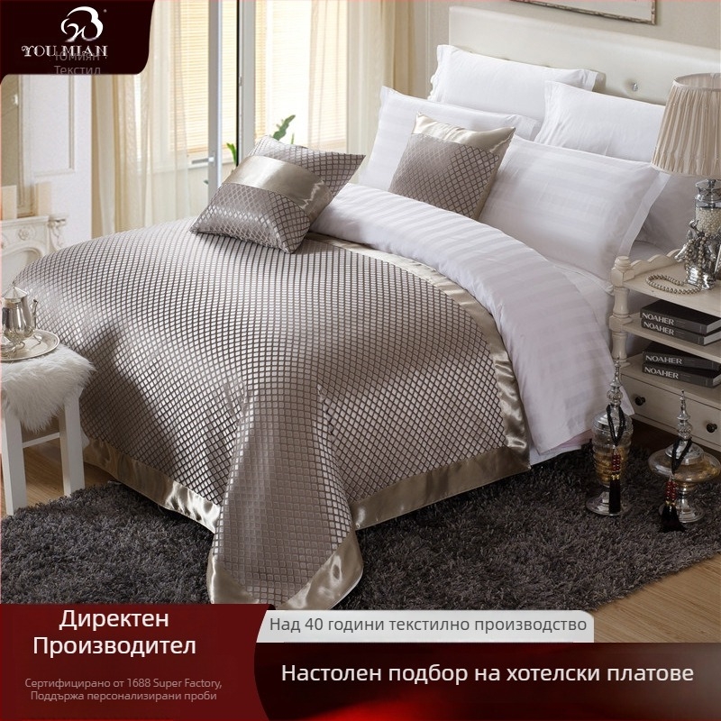 Хотелски спален комплект от полиестер-памук, флорален принт, модерен и опростен стил, марка Excellent Cotton, качество: квалифициран продукт