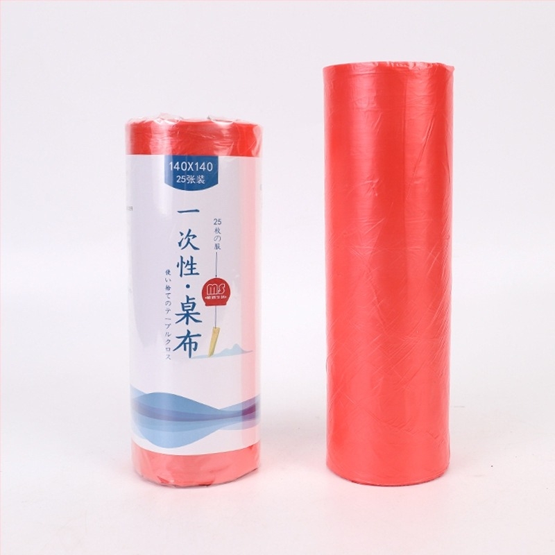 Еднократна покривка за маса на руло, пластмаса (PE), правоъгълна, дебелина 0.7, устойчива на масло и течности