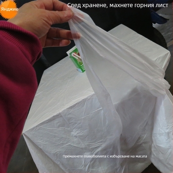 Еднократно квадратна пластмасова покривка за маса, удебелена имитация на коприна, дебелина 1, пакет от 100, за кетъринг, ресторанти и хотели