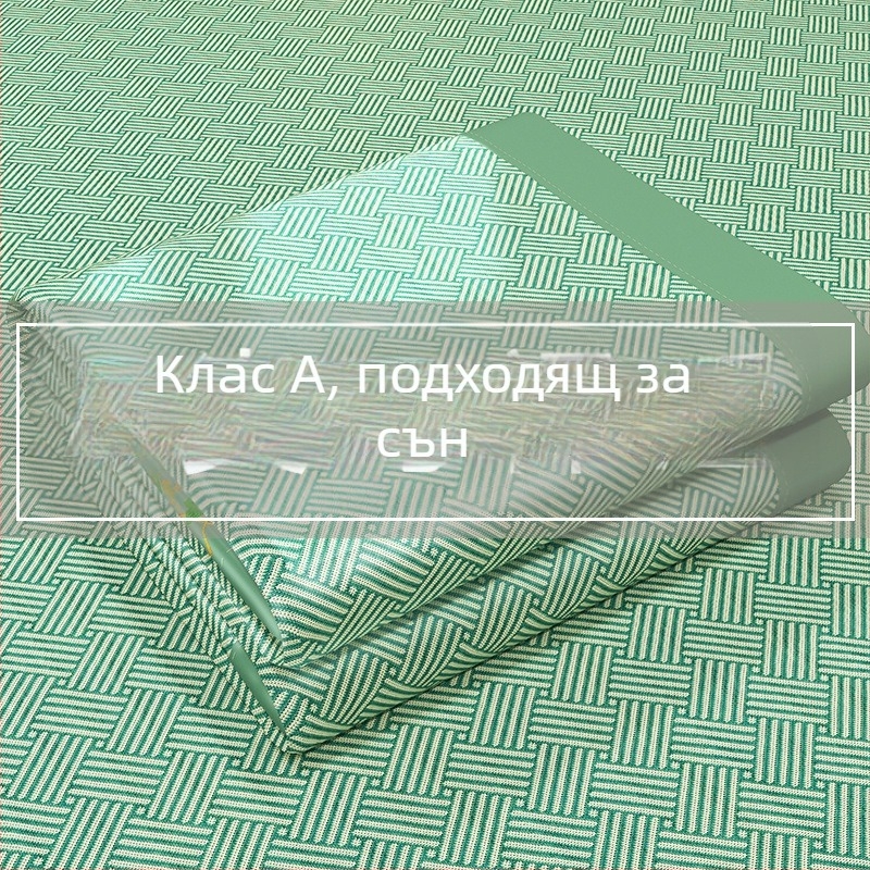 Ice Silk Mat – натурален ратан за легло, бродирана тъкан, химическо влакно, премиум клас, Китайски стил