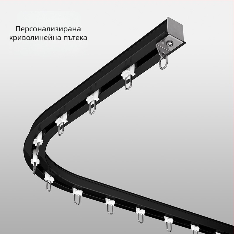 Вградена невидима релса за завеси, алуминиева сплав, модел T10-61A, марка Yuntes, за окачени завеси, модерен стил