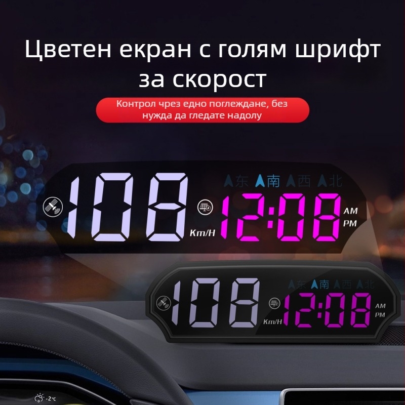 Слънчев HUD дисплей за автомобил с радар за измерване на скоростта, безжичен GPS, опростен дизайн — Марка AOEDI, произход Shenzhen, USB захранване, тегло 0,2 кг