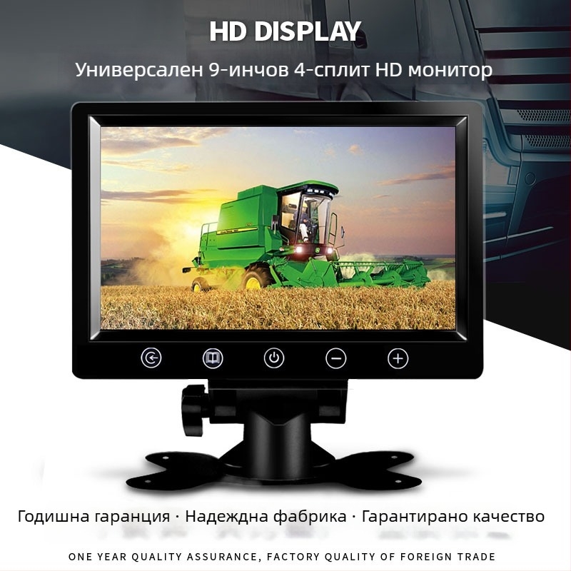 YB-91 Quad-split Car LCD Display за товарни автомобили – 1024×600, вход с авиационен интерфейс, PAL/NTSC съвместим
