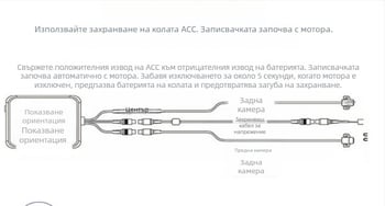 Мотоциклетен видеорегистратор с преден и заден монтаж, 170° широк ъгъл, TF карта до 32GB, модел pc31, 12V захранване