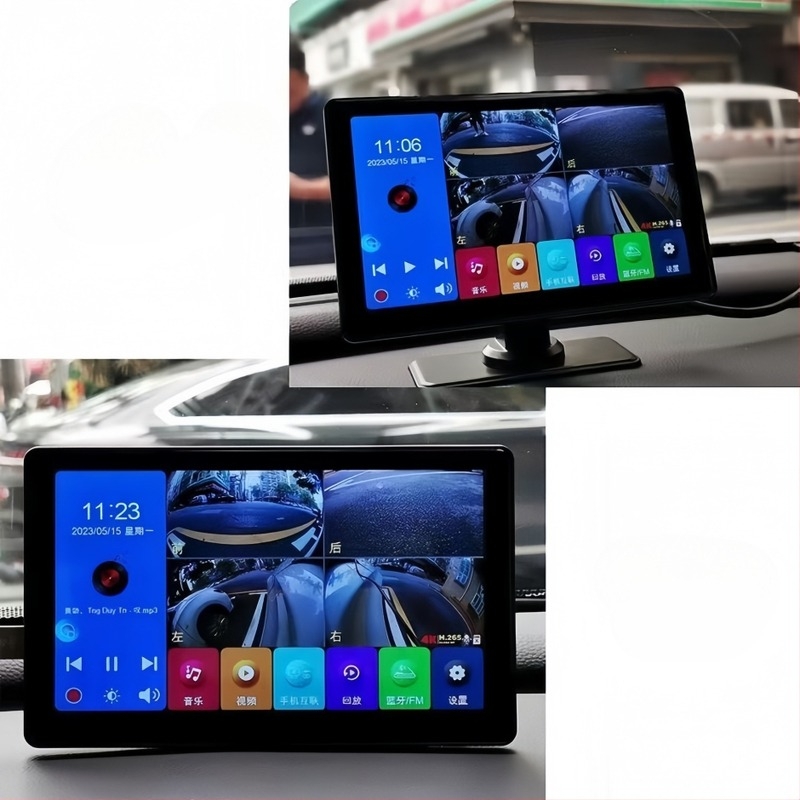 Автомобилен LCD монитор със система за разпознаване на слепи зони, HD дисплей, резолюция 1024×600 IPS, вход AHD, съвместим с BMW главна единица