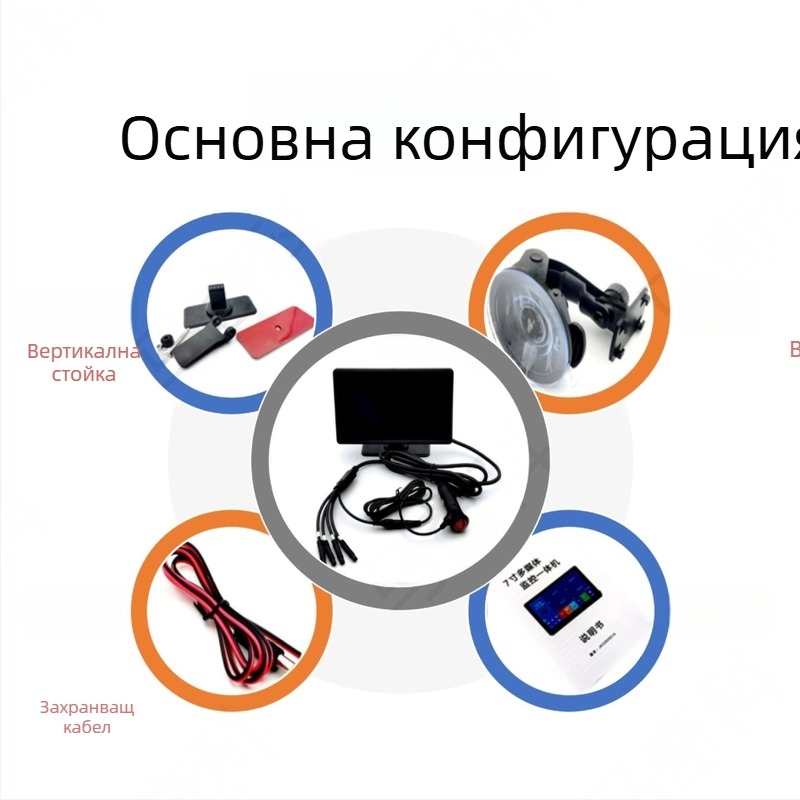Автомобилен LCD монитор със система за разпознаване на слепи зони, HD дисплей, резолюция 1024×600 IPS, вход AHD, съвместим с BMW главна единица