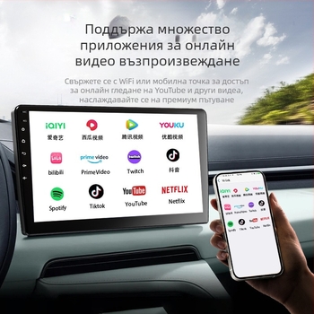 Автомобилна инфотейнмънт система MP5 с безжичен CarPlay, Android Auto, Linux, LED дисплей, модел TH-S11-9