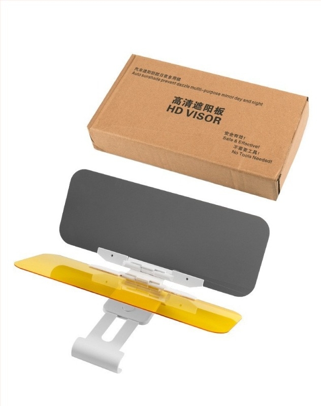 Автомобилен слънцезащитен огледало за нощно шофиране, акрилен материал, вградена инсталация, универсален, предна част