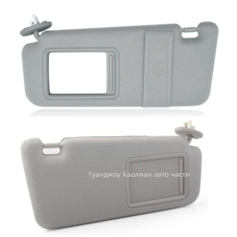 Кожена слънчева козирка за Toyota – трето поколение 09-13, за водач и пътник, с огледало за грим, монтаж на покрива, винтово закрепване