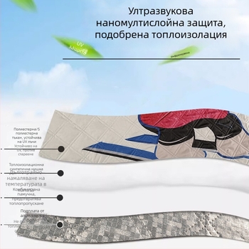 Защита за сняг на кола и предното стъкло – удебелен карикатурен стил, универсална, алуминиево-филмов композит, вградена инсталация