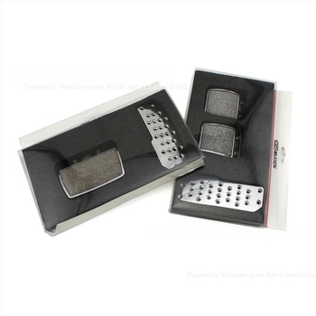 Комплект педали за ръчни/MT трансмисии - антихлъзгащи удебелени алуминиеви педали (спирачка, съединител, газ)