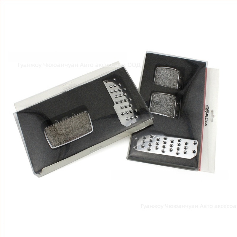 Комплект педали за ръчни/MT трансмисии - антихлъзгащи удебелени алуминиеви педали (спирачка, съединител, газ)