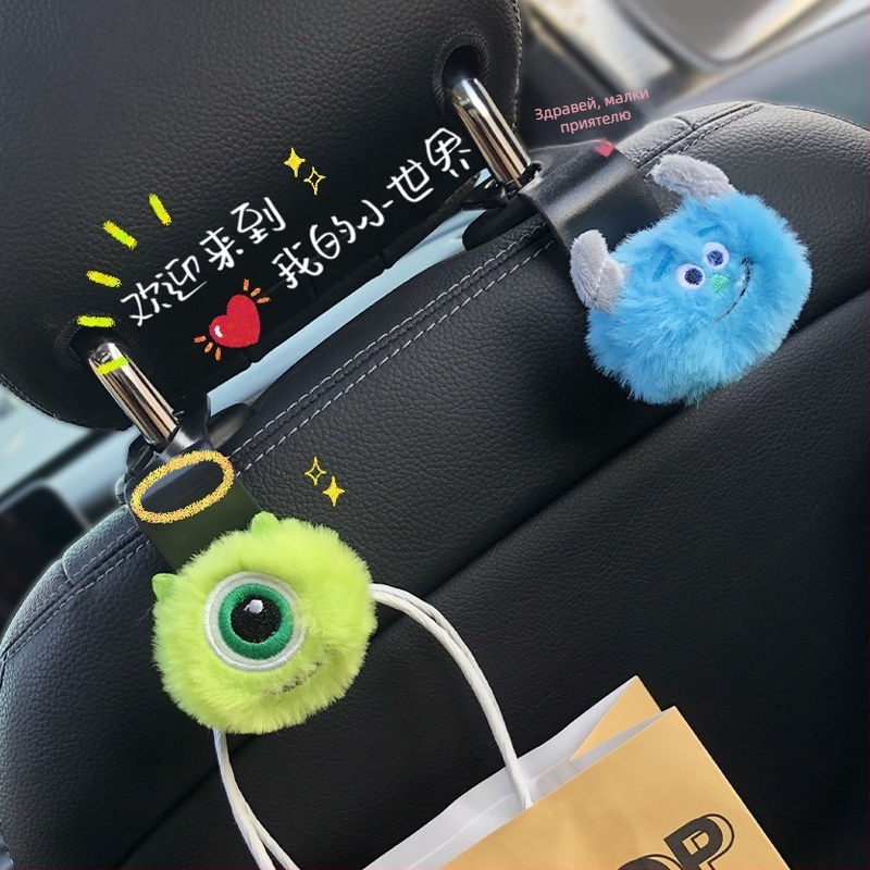 Little Mickey автомобилен закачалник — Чудовище с големи очи и козина, заден облегалник за съхранение, универсален модел, модерна вътрешна декорация