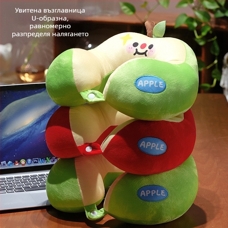 У-образна пътна възглавница за шия с карикатурен дизайн, пълнеж PP памук, плат Crystal Velvet, тегло до 0,5 кг, универсална употреба