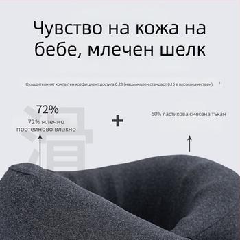 U-образена възглавница за врата с паметна пяна, портативна, покрита с мляко велур, модерен стил