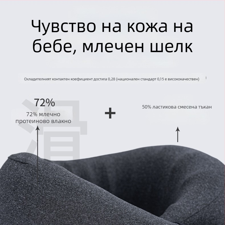 U-образена възглавница за врата с паметна пяна, портативна, покрита с мляко велур, модерен стил