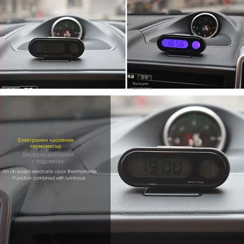 Автомобилен цифров измервател на температура и влажност с вендуза за монтаж, прозрачен LCD дисплей, пластмасово тяло, марка Town Head