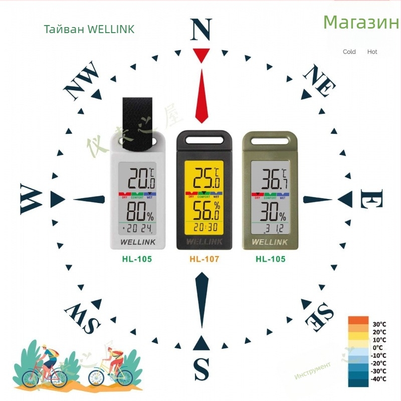 Aim преносим термометър за външна и домашна употреба с измерване на температура и влажност, компактен часовник | Марка: Aim; Тип: Други термометри; Разделителна способност на температурата: Други