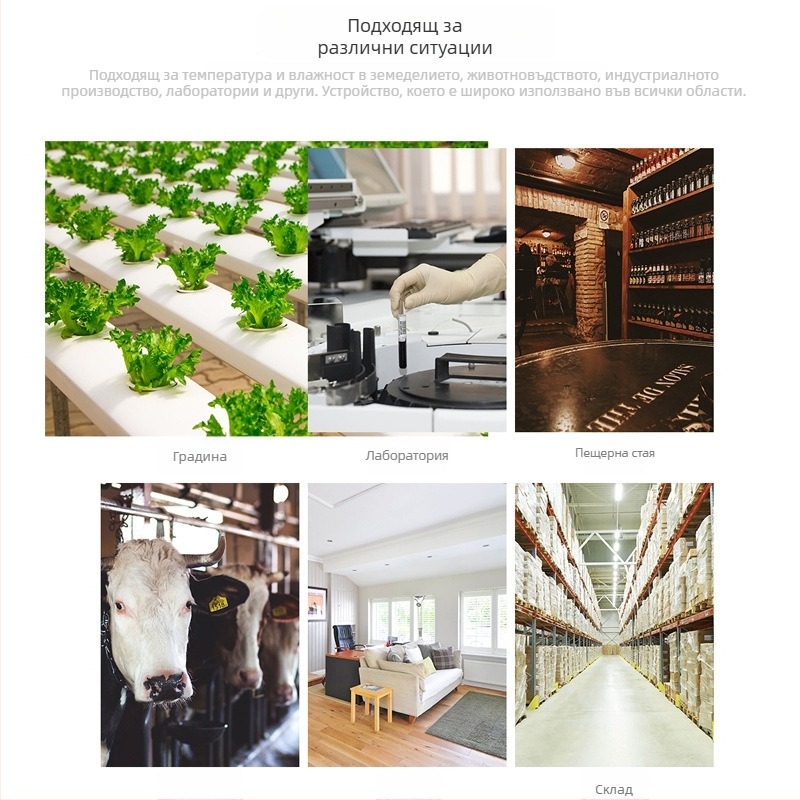 Ръчен цифров хигромер за индустриално измерване на температура и влажност — резолюция 0.1, точност температура ±1%, точност влажност ±1%, захранване 9V батерия