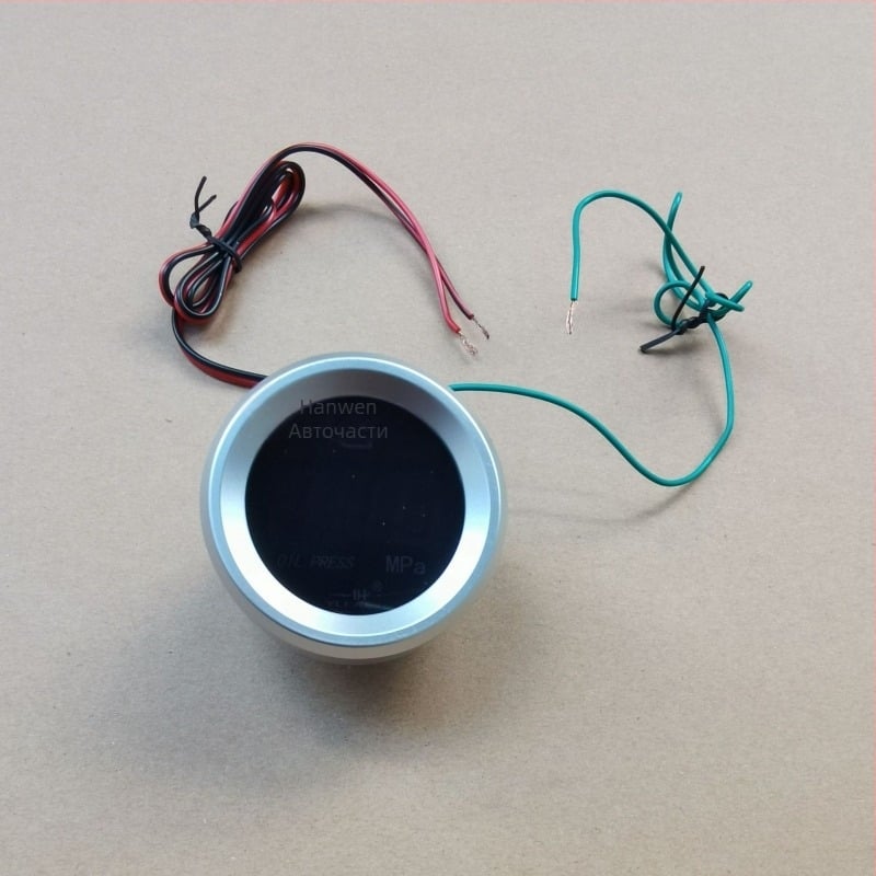 LED цифров манометър за налягане на масло за автомобили, 12/24V — универсален, съвместим с 10-184 Euro сензори, без щепсел