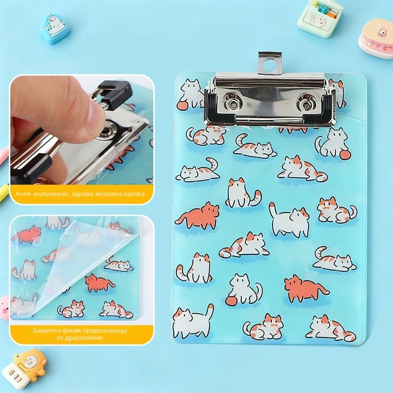 Акрилен клипборд с единичен здрав клип, персонализиран дизайн, дебелина на плочата 3 мм