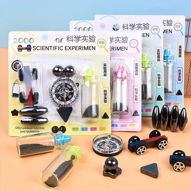 Комплект за научни експерименти с магнит и компас — образователна физика, интерактивна играчка за деца 7–14 години