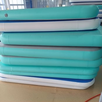 Надуваема йога подложка за тренировки – PVC, за 1 човек, тегло 7 кг, надуване с ръчна помпа, включени ножна помпа и ремонтен комплект