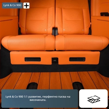 Кожена вътрешна предпазна подложка под трети ред седалки за Lynk & Co 900 — защита на интериора, стил 321, пяна, едноцветен дизайн