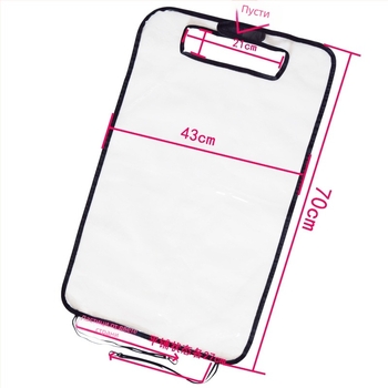 Long Win PVC предпазен мат за облегалката на автомобилната седалка, прозрачен, против хлъзгане, водоустойчив, против удар от крак, с печат на лого