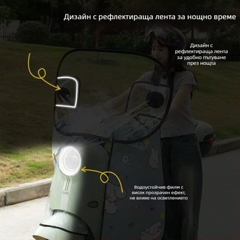 Покривало за предното стъкло на електрически мотоциклет – водоустойчиво, прозрачно, всесезонно, универсално