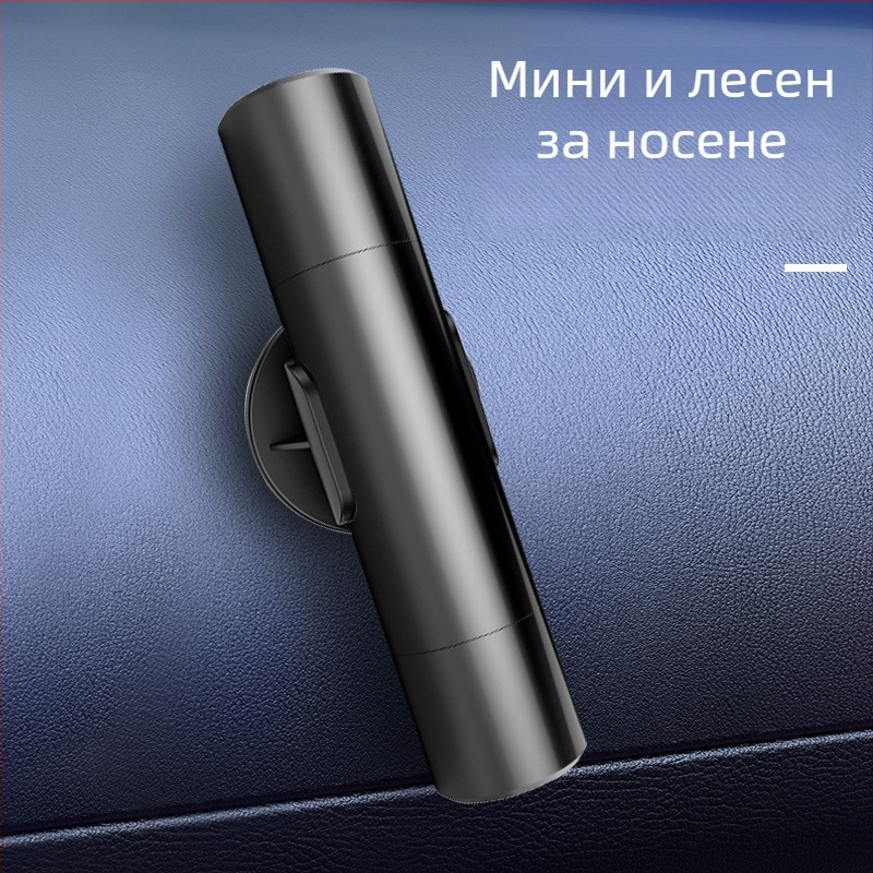Автомобилен аварийно-спасителен инструмент: пробивник за прозорец и нож за колан, волфрамова стомана, 0,12 кг, марка Liu Yang Che Zhiku, лицензирана частна марка