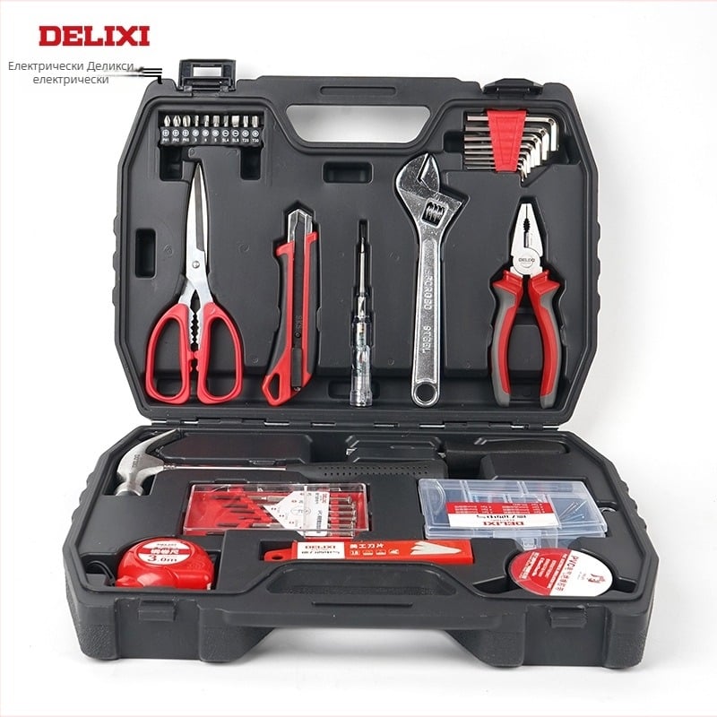 Комплект домашни инструменти Delixi Electric, многофункционален ремонтен комплект, 78 части, демонтажни инструменти, за битови нужди