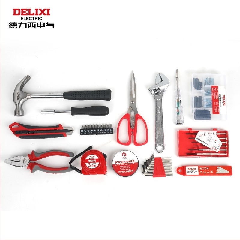 Комплект домашни инструменти Delixi Electric, многофункционален ремонтен комплект, 78 части, демонтажни инструменти, за битови нужди