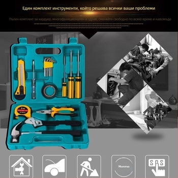 16-частен комплект инструменти за автомобил и дом, от сплав стомана, за аварийни ситуации, тегло 1,36 кг