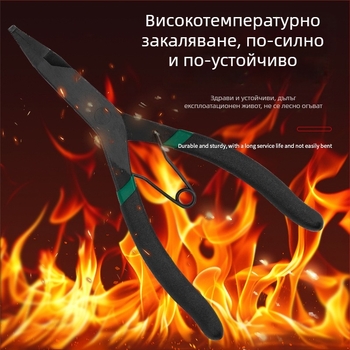 Клипсови клещи за клипси с прав вал и плосък нос — марка Yishun; диаметър на главата: 1; ъгъл на върха: 0; върхът не се сменя.