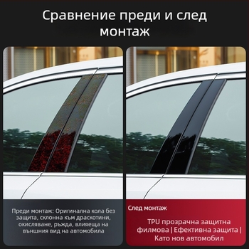 Защитно фолио за централна колона и B-пилон за Leapmotor C01/C11/C10/C16 — защита на прозореца на B-пилона, антинадраскване, износоустойчиво, висока резолюция, лепяща лента