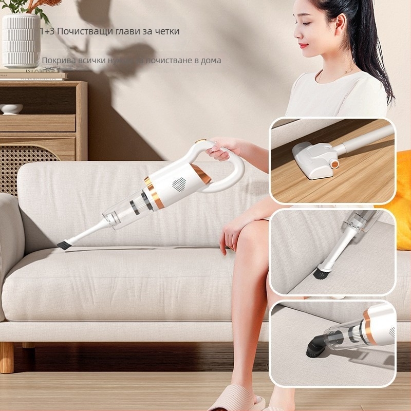 Безжична преносима ръчна прахосмукачка за дома, 45W, ≤36V, сухо всмукване, тръбен дизайн, торба за прах от плат; за диван, прозорци и автомобил