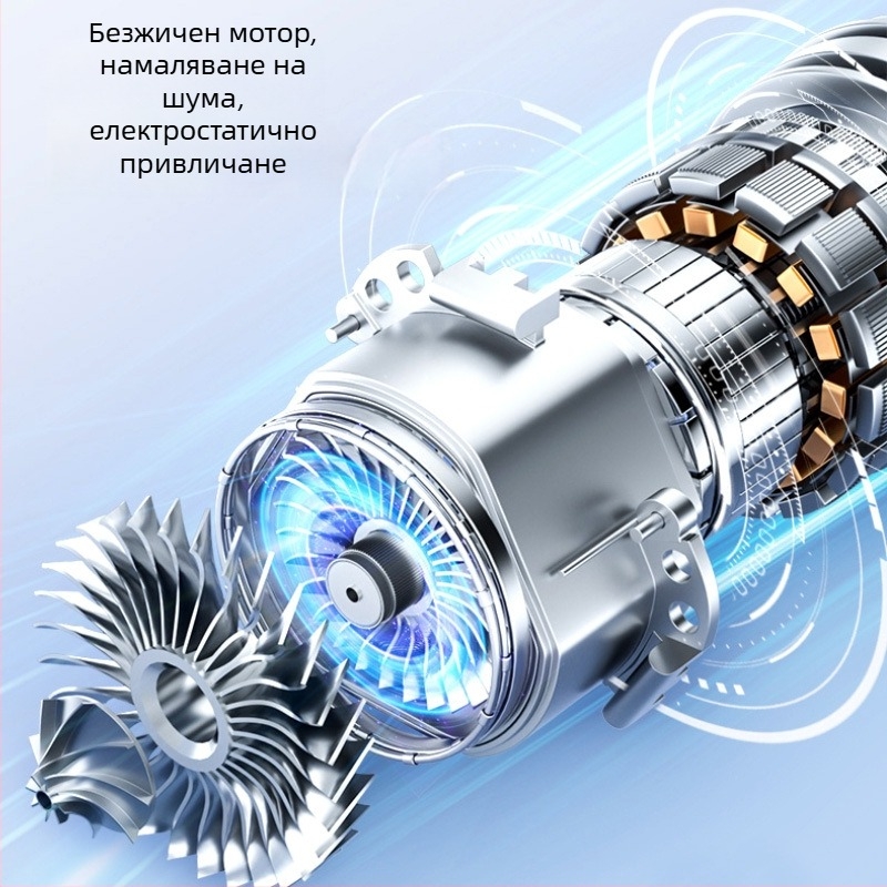 Преносим ръчен вакуум за автомобил и дом, 12V, 90W, 9000Pa, презареждащ се, безжичен