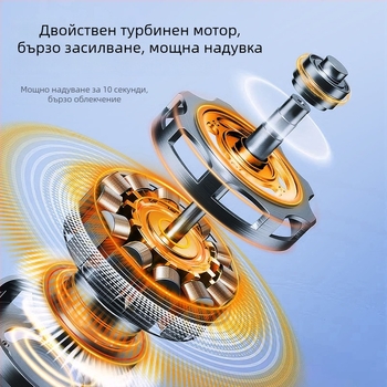 Портативна безжична автомобилна помпа за въздух с LED светлина и аларма, измерване на налягането в гумите, USB зареждане — 220W, 30 л/мин, цифров дисплей