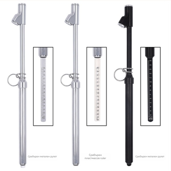 Писалка-манометър за налягане в гумите на камиона, двустранна глава, неръждаема стомана/алуминиева тръба с пластмасова скала, 10–150 psi, точност 3 psi