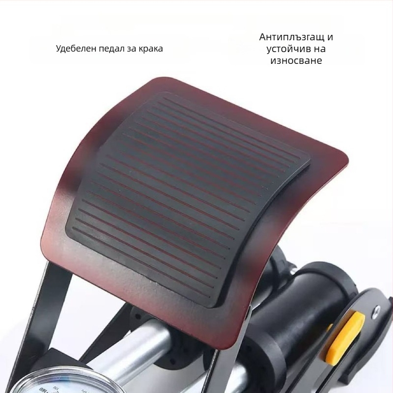 Двуцилиндрова педална помпа за велосипед – Mk-foot 01, Желязо, Налягане 170