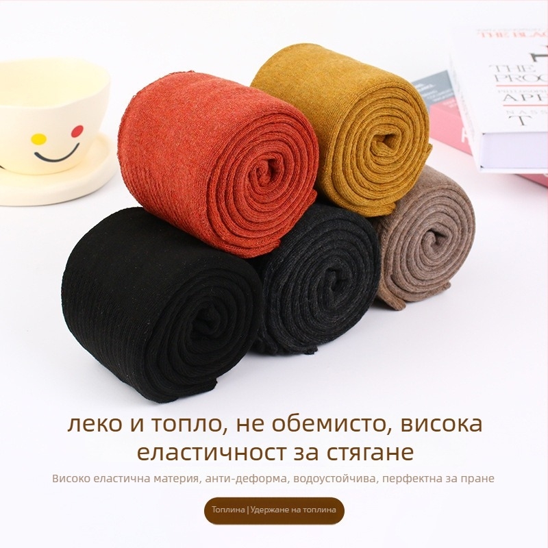 Дамски термо надколенни чорапи с полар, дебели и удължени за защита на коляното, зимна изолация — Mianchuang, Спот стоки, За възрастни, Зима 2024