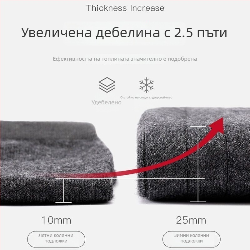 Коленни протектори от кашмир, удължени и дебели, самозагряващи, унисекс за есенно-зимния период